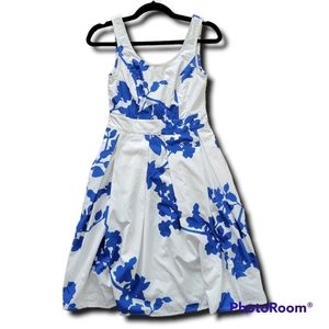White and Blue Floral Dress